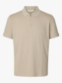 Selected Homme Fave Structure Short Sleeve Polo Oatmeal