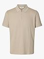 Selected Homme Fave Structure Short Sleeve Polo Oatmeal