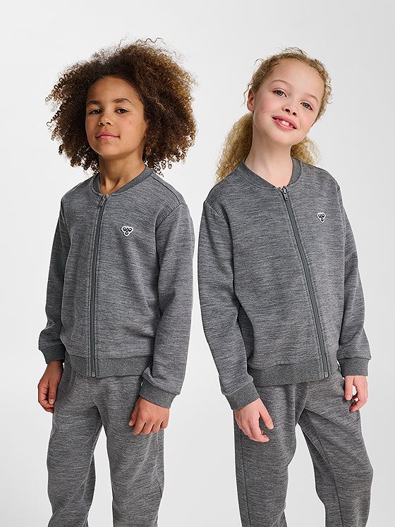 Hummel Junior Wool Zip Jacket Bee Dark Grey Melange