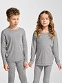 Hummel Junior Wool Rib T-Shirt Long Sleeve Grey Melange
