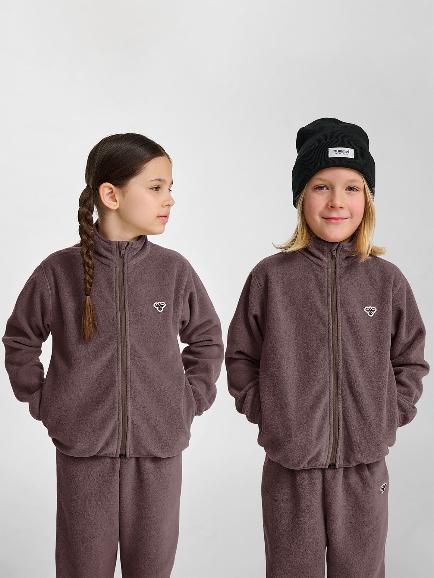 Hummel Junior Fleece Zip Jacket Bee Peppercorn