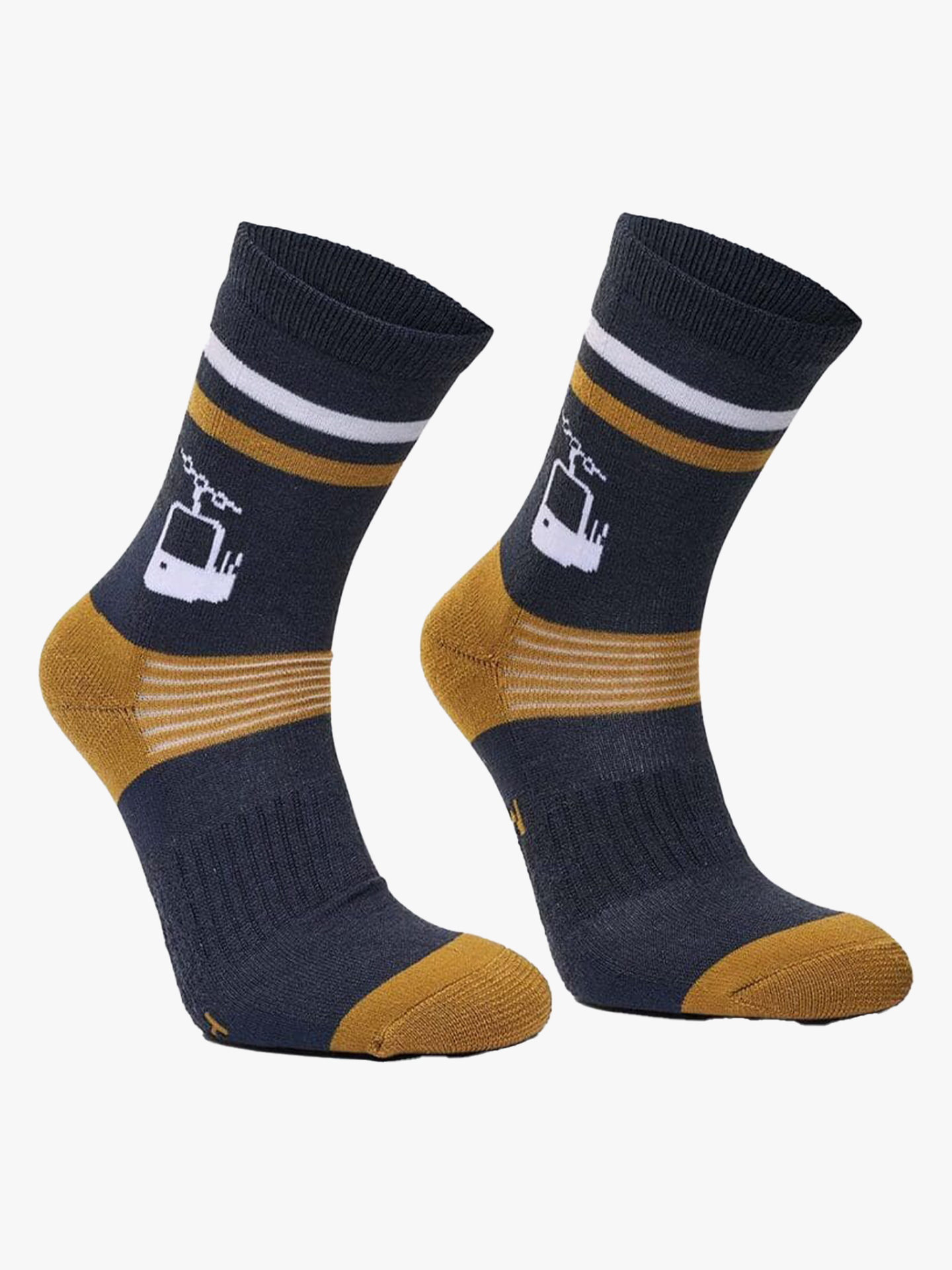 Hygge Merinoull Sokk - Massasje Mørkeblå / Gull