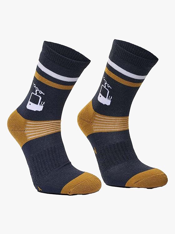 Hygge Merinoull Sokk - Massasje Mørkeblå / Gull