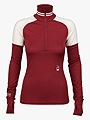 Hygge Women's Hyggewool 180 Zip Neck Burgundy / White