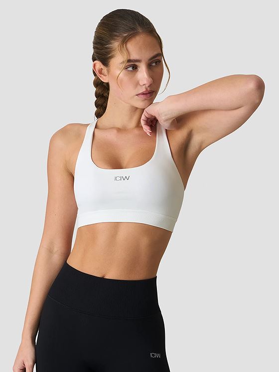 ICIW Define Seamless Racer Back Sports Bra White Snow