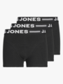 Jack and Jones Junior Sense Trunks 3-Pack Junior Black Black wasitband w.white logo