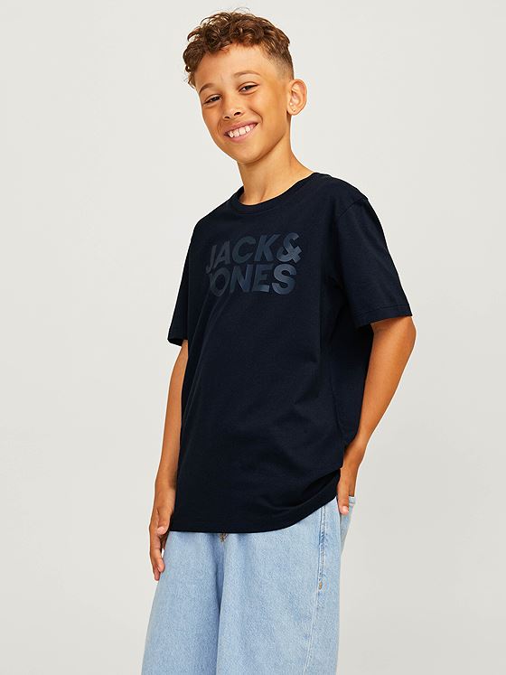 Jack and Jones Junior Corp Logo Tee O-Neck Jnr Navy Blazer