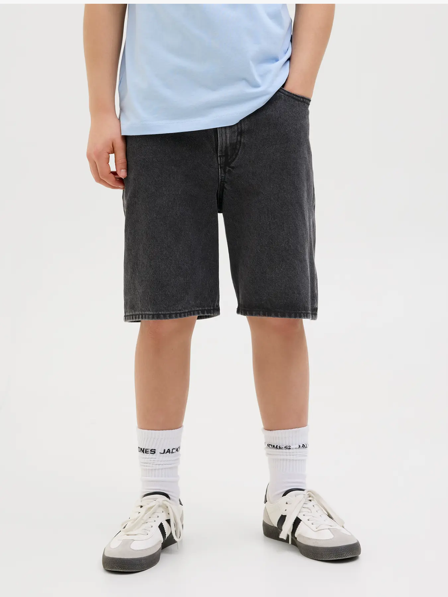 Jack and Jones Junior Tony Original Shorts Jnr Black Denim
