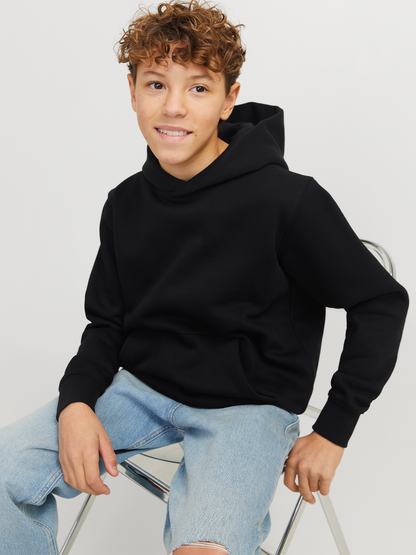 Jack and Jones Junior Urban Edge Sweat Hood Jnr Black