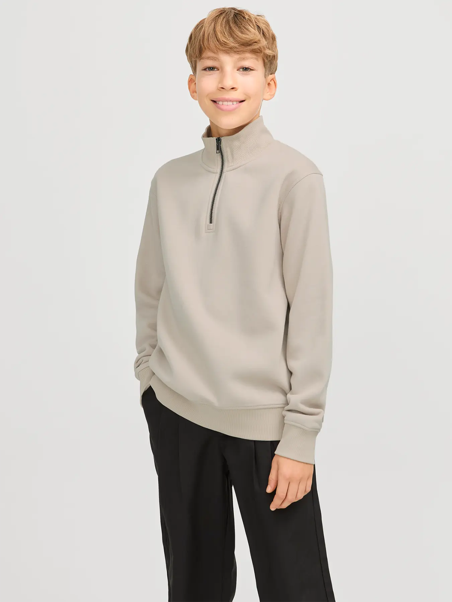 Jack and Jones Junior Bradley Sweat Half Zip Junior Moonbeam