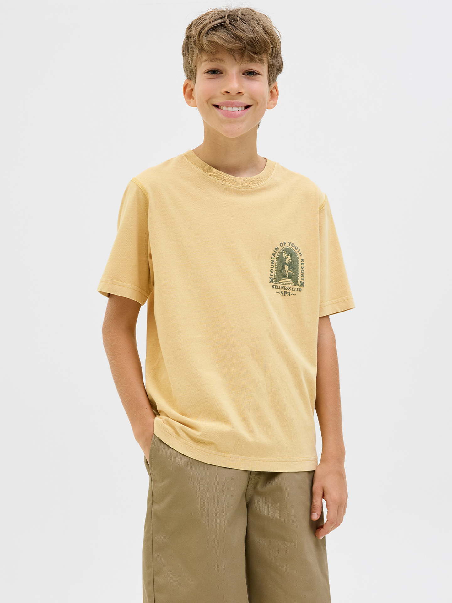 Jack and Jones Junior Junior Blumanson Short Sleeve Tee Junior Moonstone