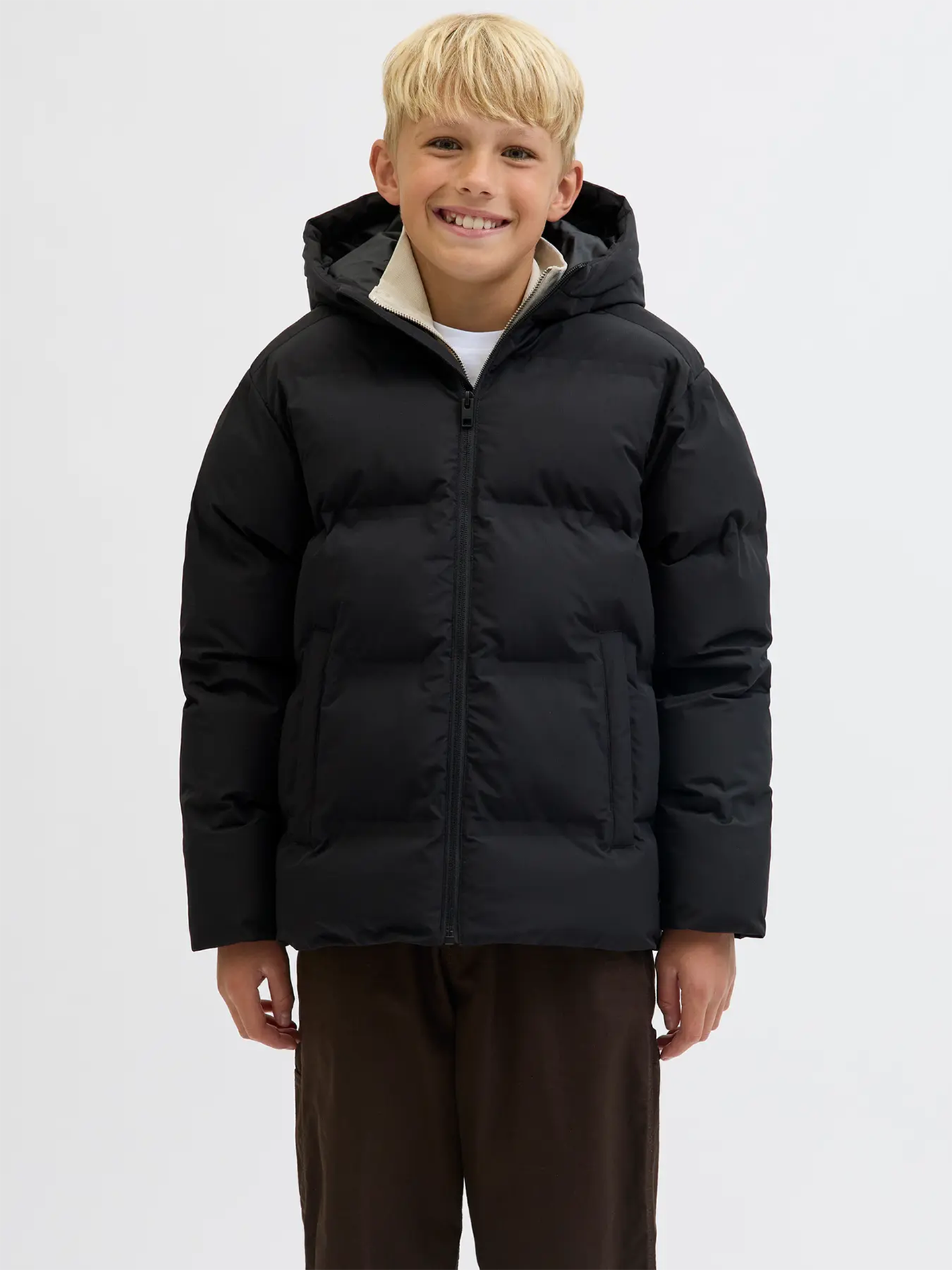 Jack and Jones Junior Soho Puffer Hood Junior Black