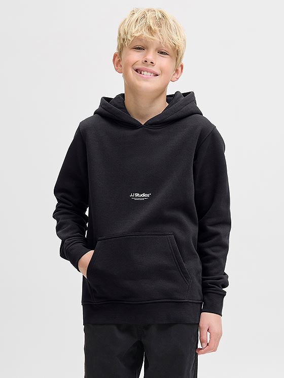Jack and Jones Junior Soho Sweat Hood Jnr Black