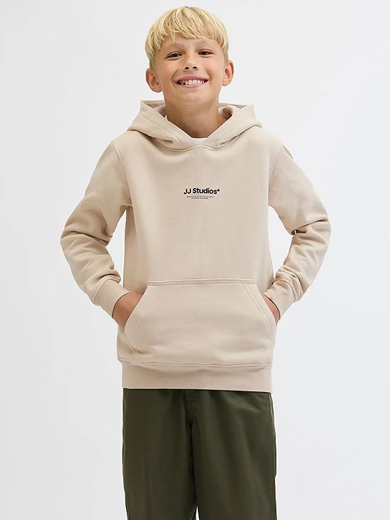 Jack and Jones Junior Soho Sweat Hood Jnr Moonbeam