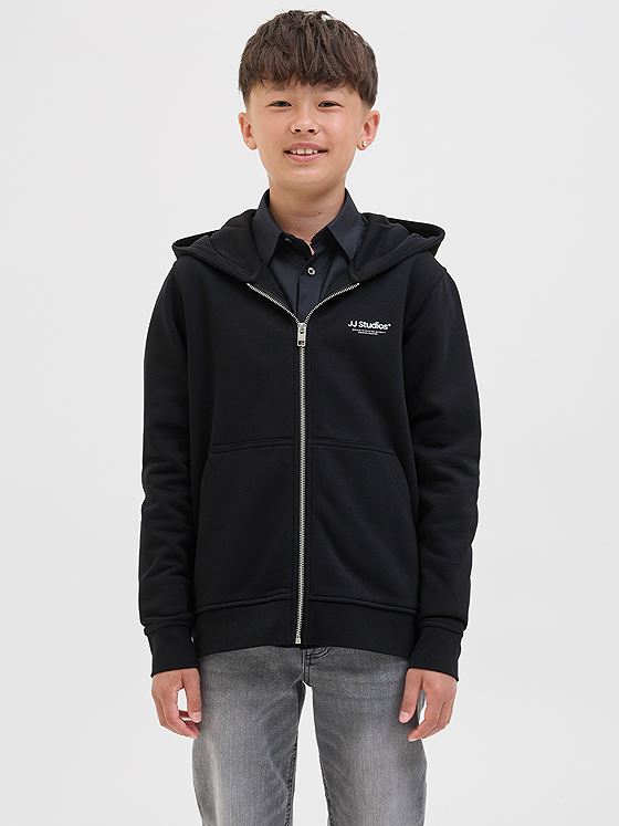 Jack and Jones Junior Soho Sweat Zip Hood Black