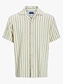 Jack and Jones Junior Coba Stripe Resort Shirt Short Sleeve Junior Cedar
