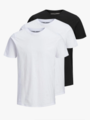 Jack and Jones Organic Basic Tee Short Sleeve O-Neck 3-Pack White Black