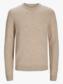 Jack and Jones Lambswool Knit Crew Neck Oatmeal Melange