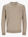 Jack and Jones Merino Knit Crew Neck Greige Melange