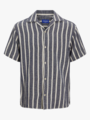 Jack and Jones Coba Stripe Resort Shirt Short Sleeve Ocean Cavern