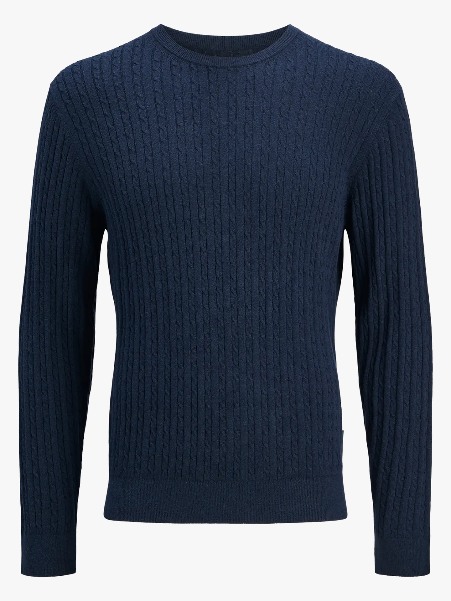 Jack and Jones Emil Knit Cable Crew Neck Navy Blazer