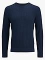 Jack and Jones Emil Knit Cable Crew Neck Navy Blazer