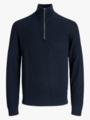 Jack and Jones Pannel Knit Half Zip Sky Captain