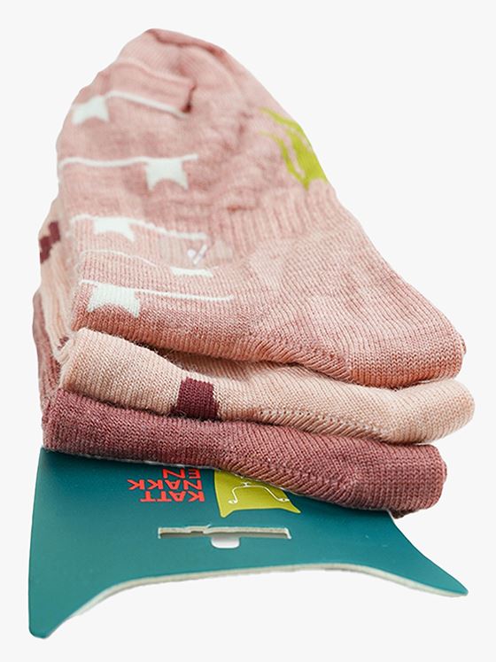 Kattnakken Ullsokk 3-pakk med mønster Barn Kjærleik