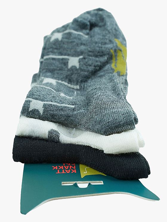 Kattnakken Ullsokk 3-pakk med mønster Barn Natt