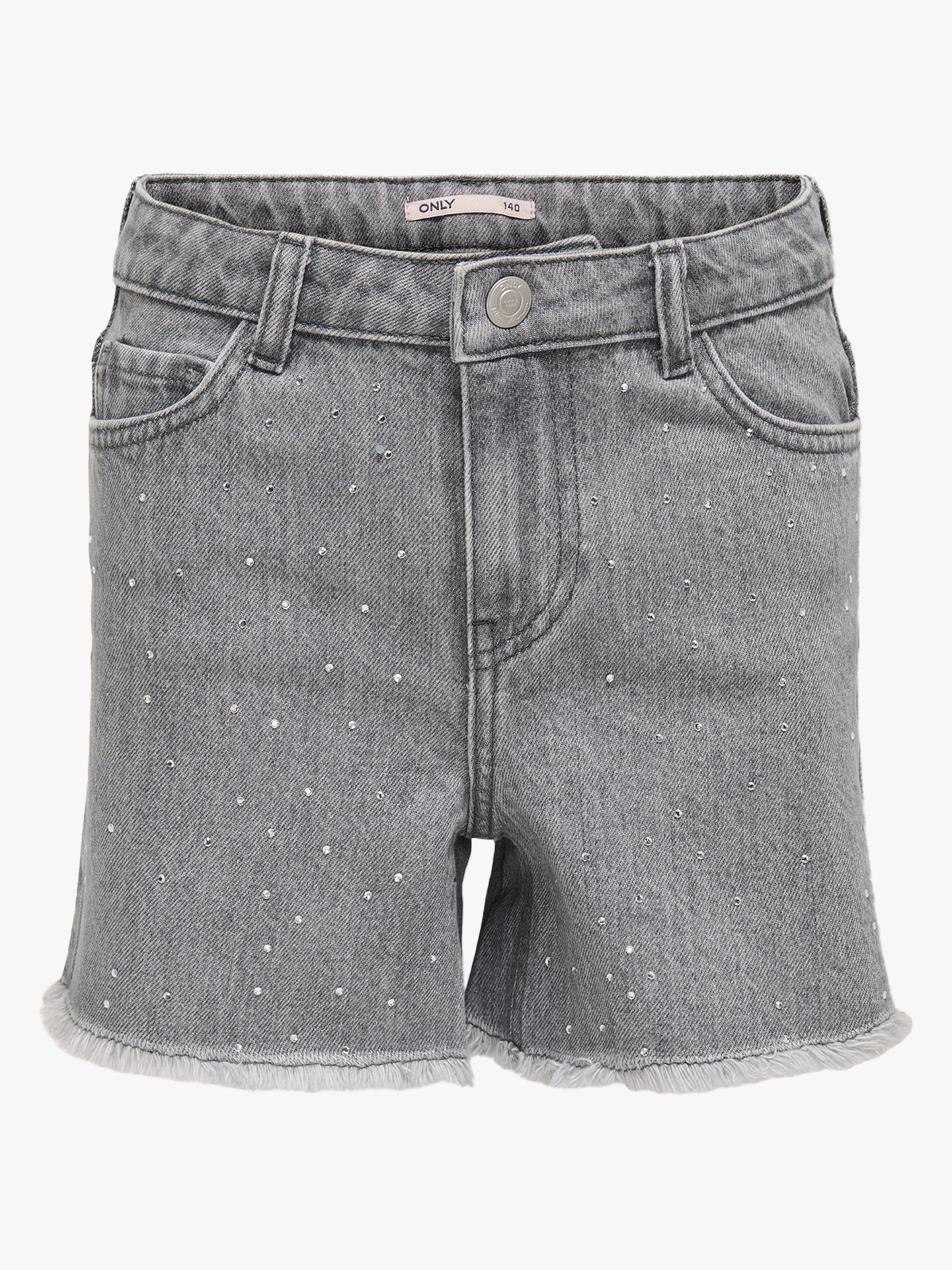 Kids Only Pacy Rhinestone Denim Shorts Medium Grey Denim