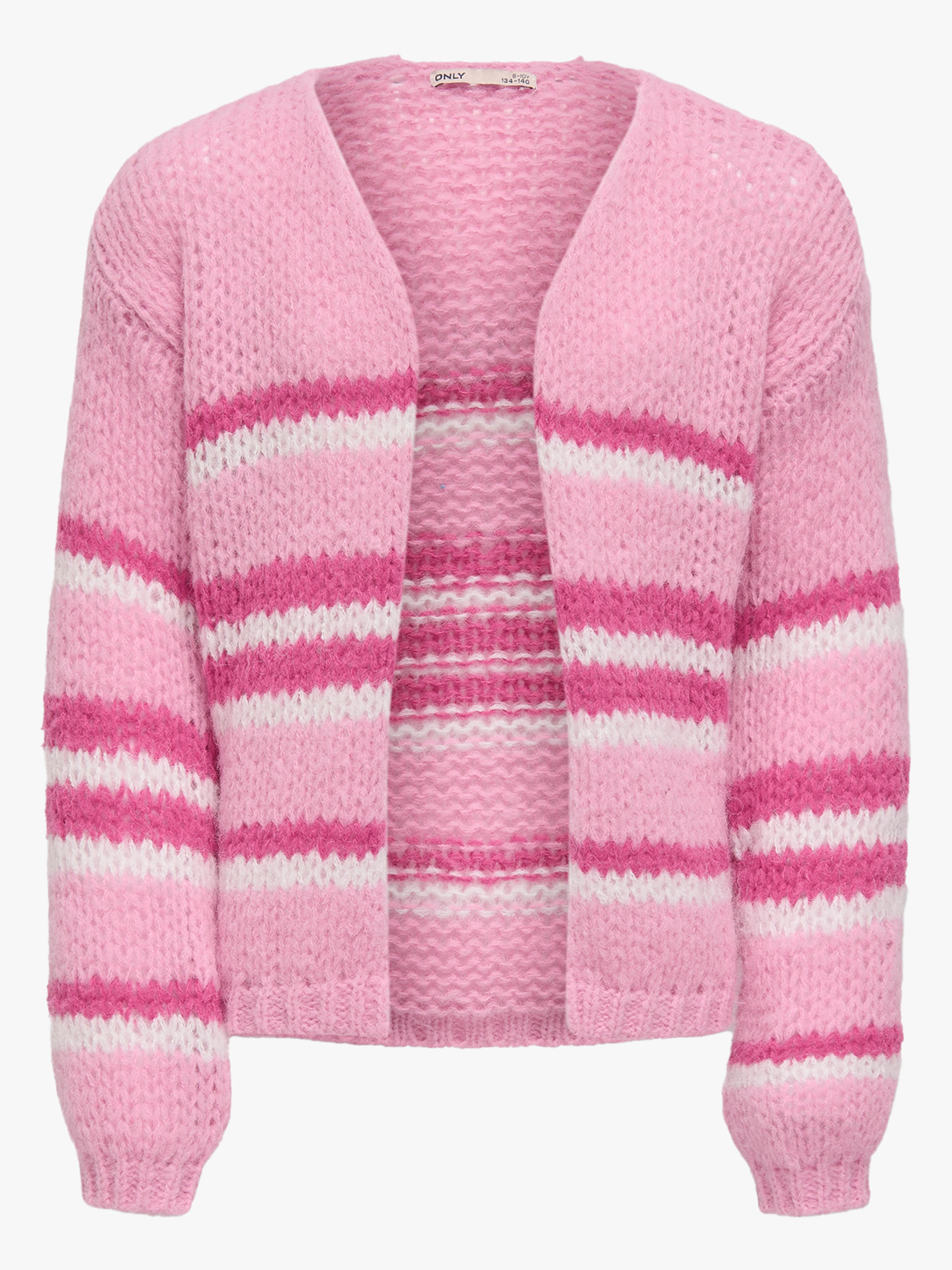 Kids Only Nordic Life Long Sleeve Stripe Cardigan Knit Bonbon