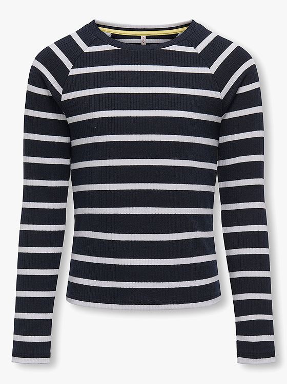 Kids Only Sadie Long Sleeve Stripe Mix Top Junior Navy Blazer / Cloud Dancer