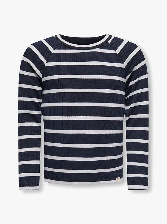 Kids Only Sadie Long Sleeve Stripe Mix Top Junior Navy Blazer Cloud Dancer