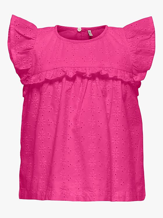 Kids Only Margot Life Short Sleeve Embroidery Top Fuchsia Fedora
