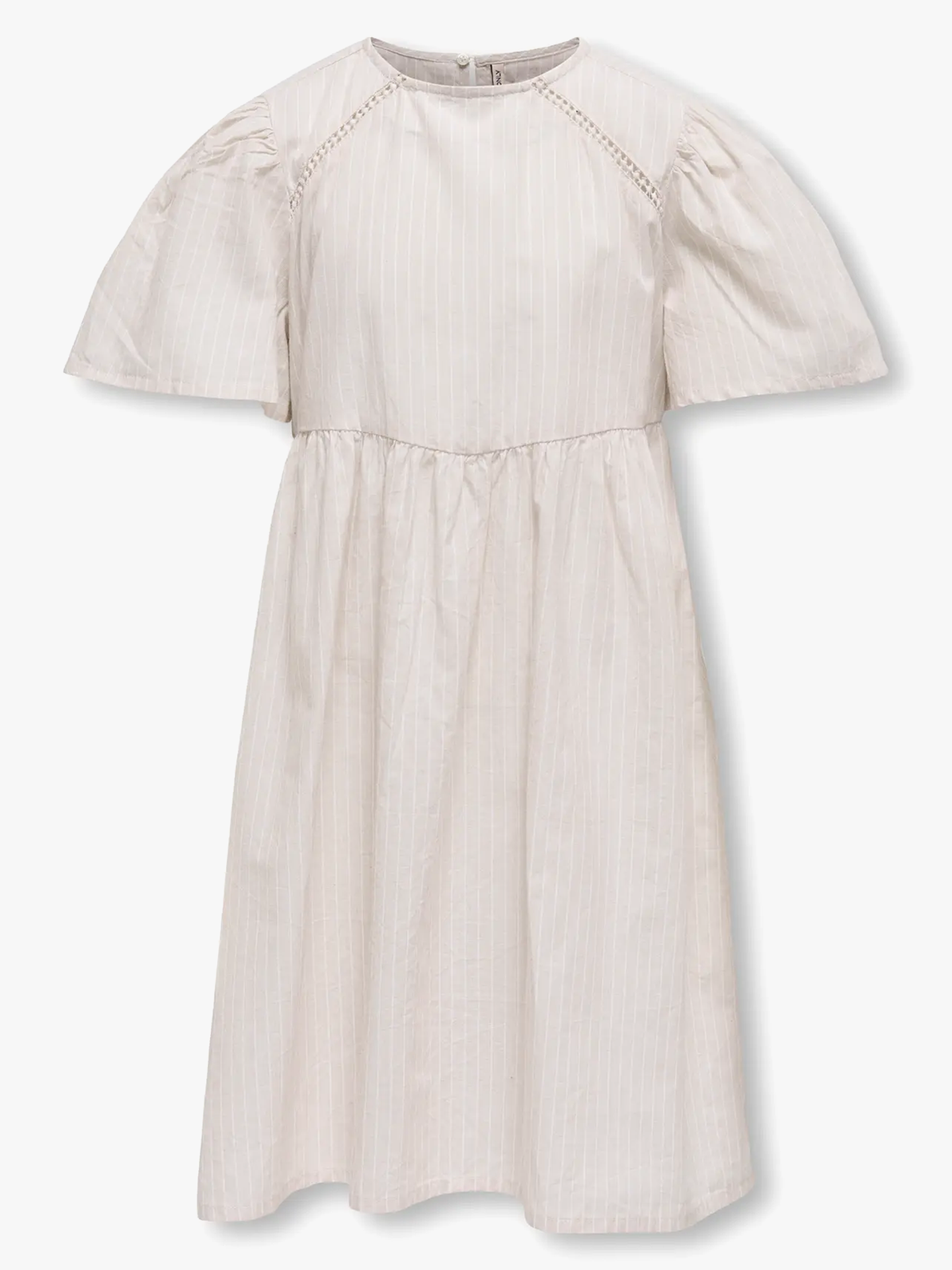 Kids Only Daimi Short Sleeve Detail Dress Woven Feather Gray White