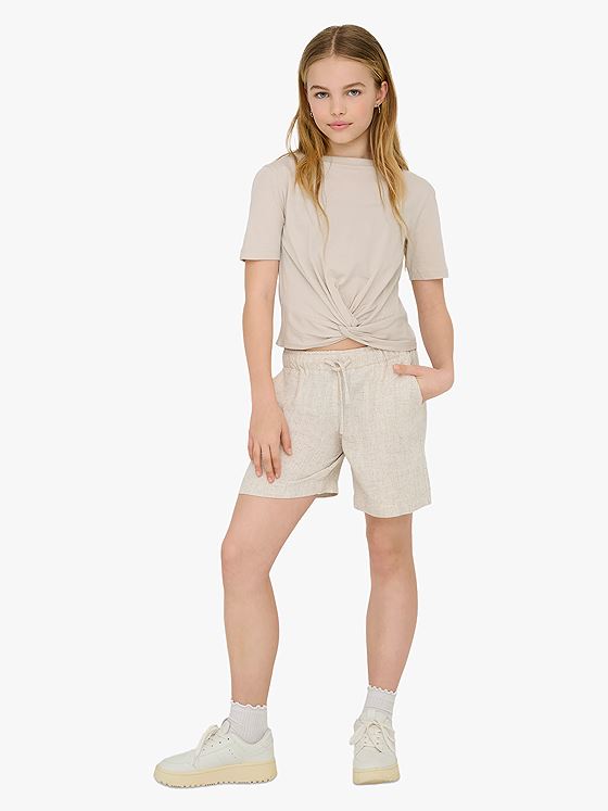 Kids Only Siesta Pull-Up Linen Blend Shorts Moonbeam