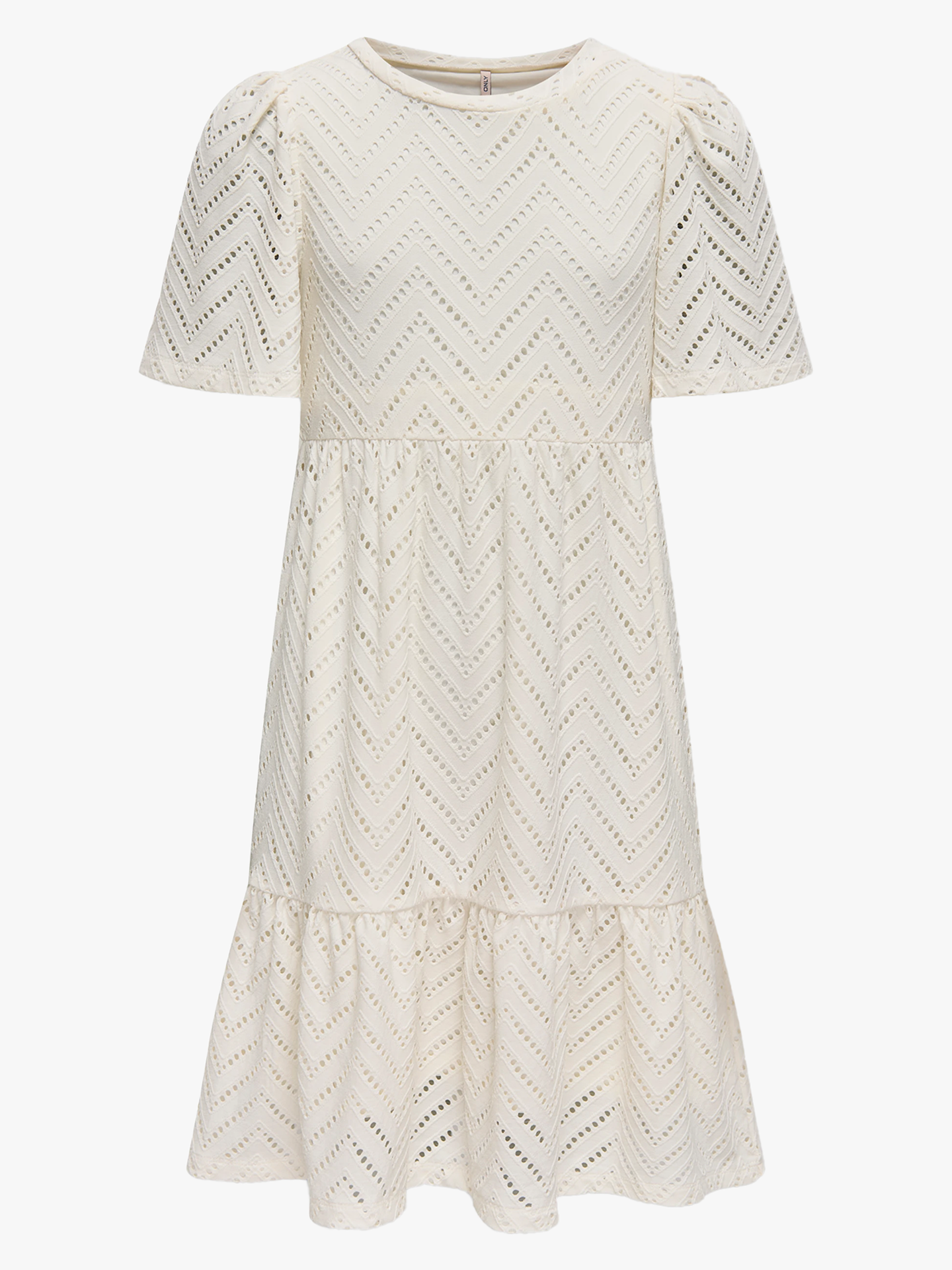 Kids Only Carla Cathinka Short Sleeve Dress Junior Cloud Dancer