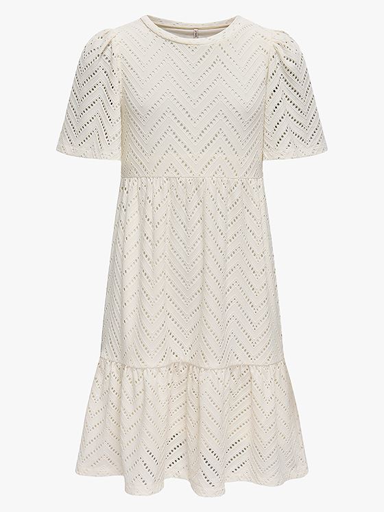 Kids Only Carla Cathinka Short Sleeve Dress Junior Cloud Dancer