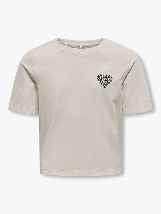 Kids Only Rex Leo Heart Short Sleeve Top Junior Pumice Stone