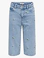 Kids Only Cobain Wide Long Denim Shorts Light Blue Denim