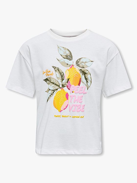 Kids Only Blinis Life Short Sleeve Loose Top Box Junior Cloud Dancer