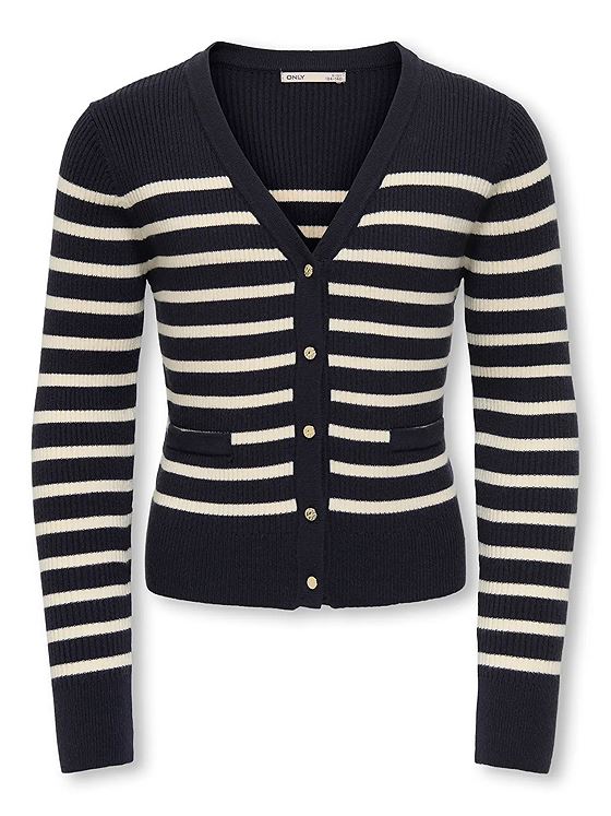 Kids Only Amy Life Long Sleeve Button Vneck Cardigan Knit Night Sky / Birch