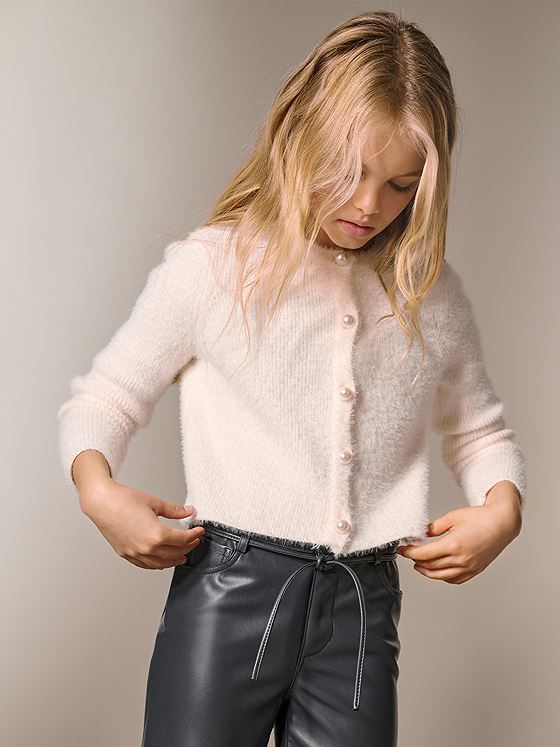 Kids Only Piumo Petra Pearl O-Neck Car Knt Cloud Dancer