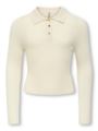 Kids Only Mila Long Sleeve Rib Button Polo Neck Knit Birch