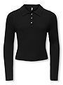 Kids Only Mila Long Sleeve Rib Button Polo Neck Knit Black