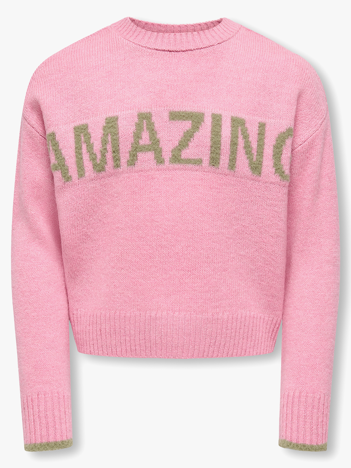 Kids Only Amour Long Sleeve Oneck Pullover Knit Sea Pink