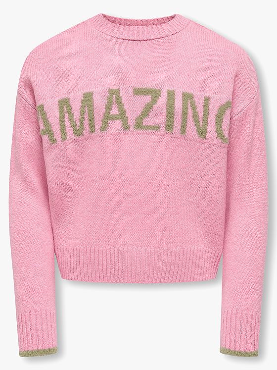 Kids Only Amour Long Sleeve Oneck Pullover Knit Sea Pink