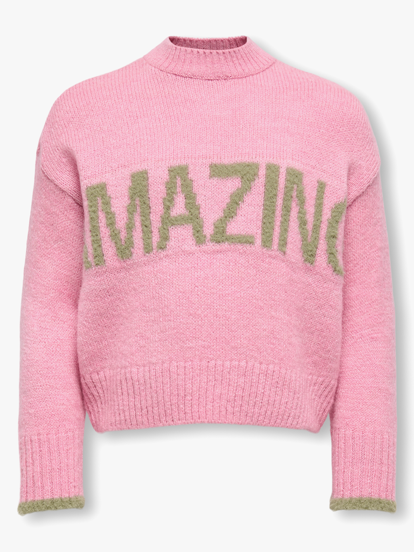 Kids Only Amour Long Sleeve Oneck Pullover Knit Sea Pink