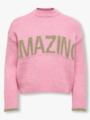 Kids Only Amour Long Sleeve Oneck Pullover Knit Sea Pink