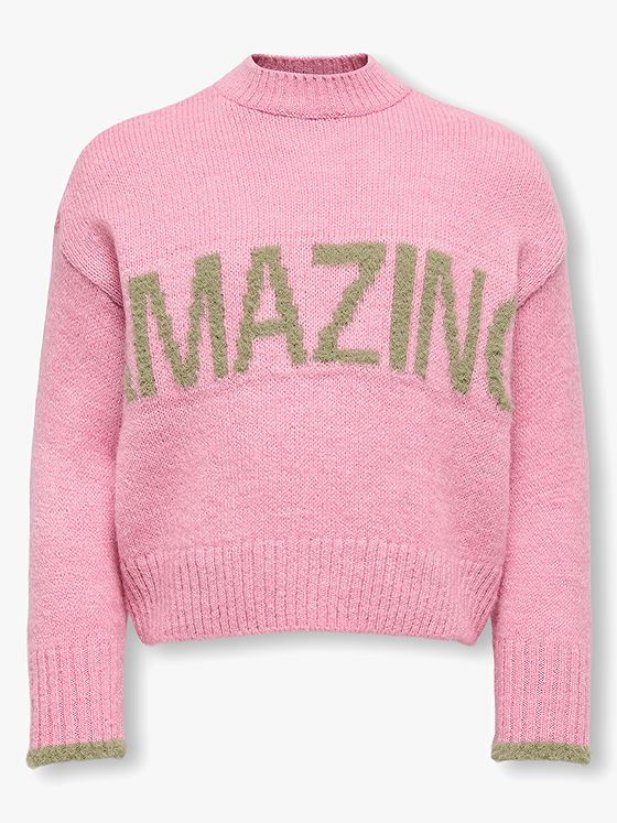 Kids Only Amour Long Sleeve Oneck Pullover Knit Sea Pink